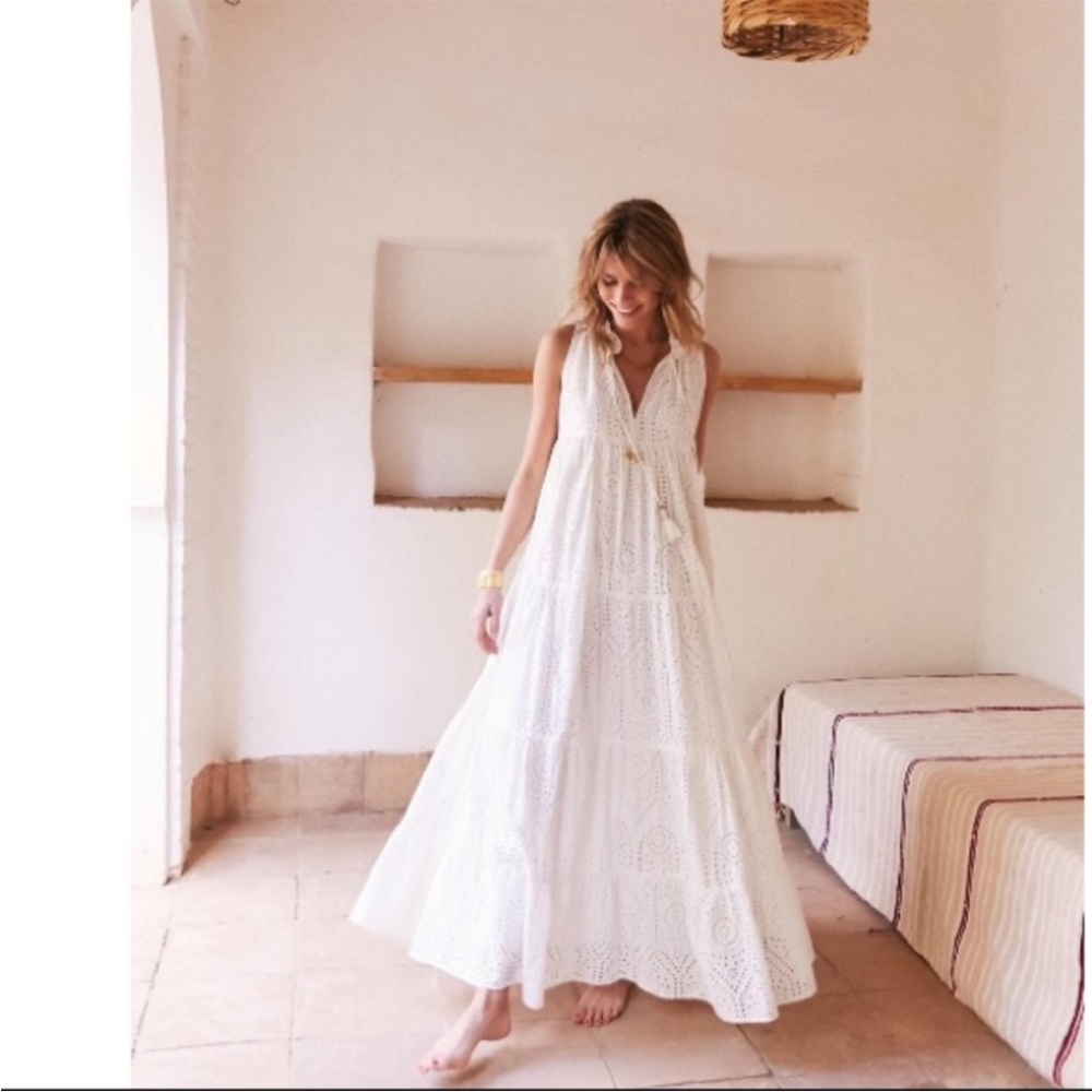 Sezane White Maxi Dress